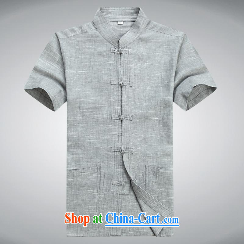 100 brigade Bailv summer stylish thin disk for leisure short-sleeve and collar comfort T-shirt light gray XXXL