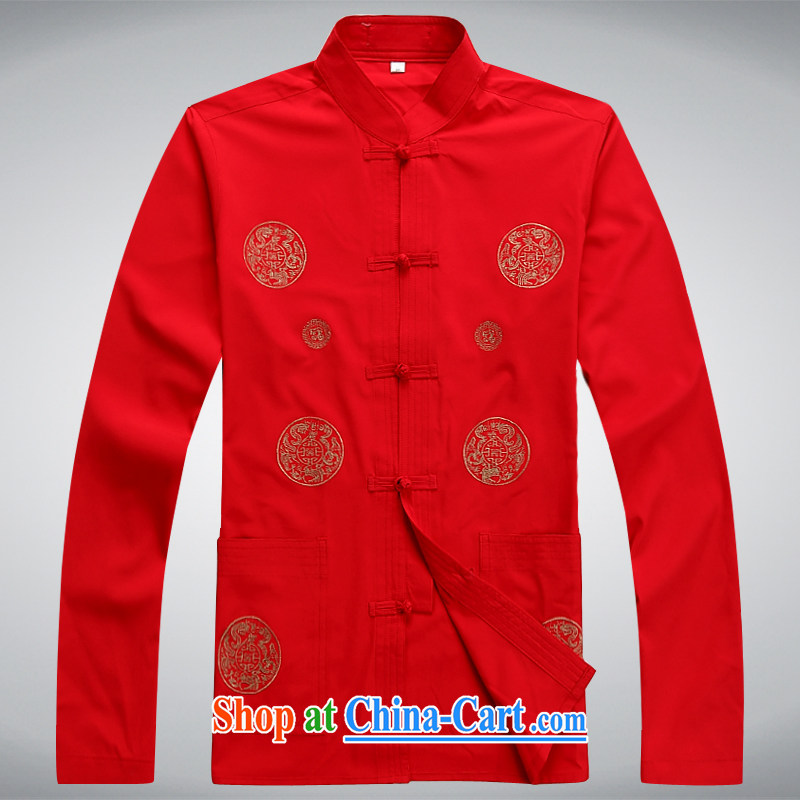 100 brigade BaiLv summer stylish thin, for comfortable long-sleeved tray snap Leisure package red XXXL