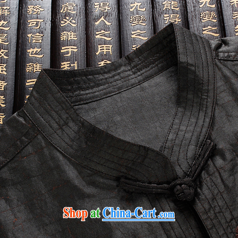 the Lhoba people, spreading Chinese men's Silk summer is the shirt incense cloud yarn Tang on men and a short-sleeved clothes on older 100 % sauna silk Tang black 4XL, the Lhoba people, evergreens (B . L . WEIMAN), shopping on the Internet