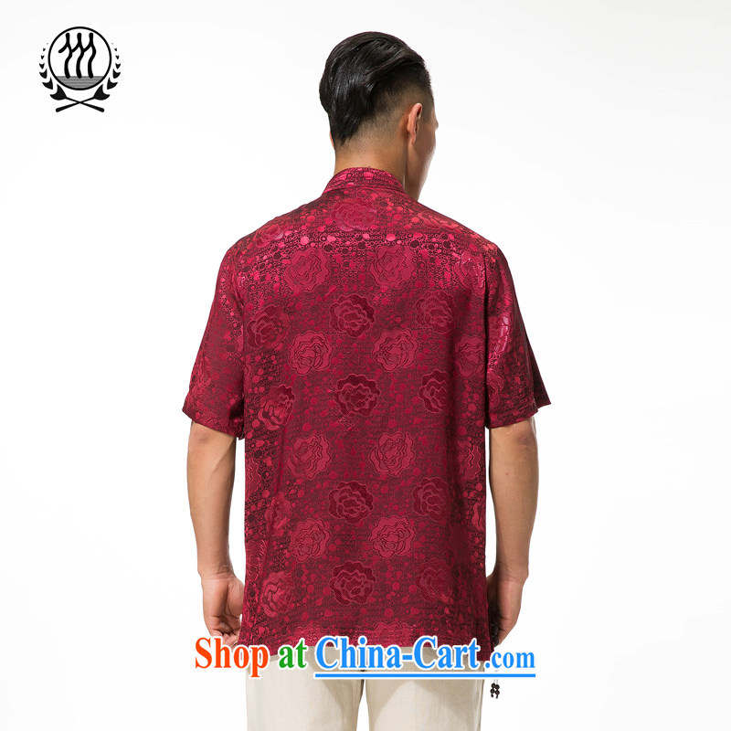and mobile phone line short-sleeved short summer load new products men's men and Tang with a short-sleeved shirt T-shirt, older men, Tang black XXXL/190, and mobile phone line (gesaxing), shopping on the Internet