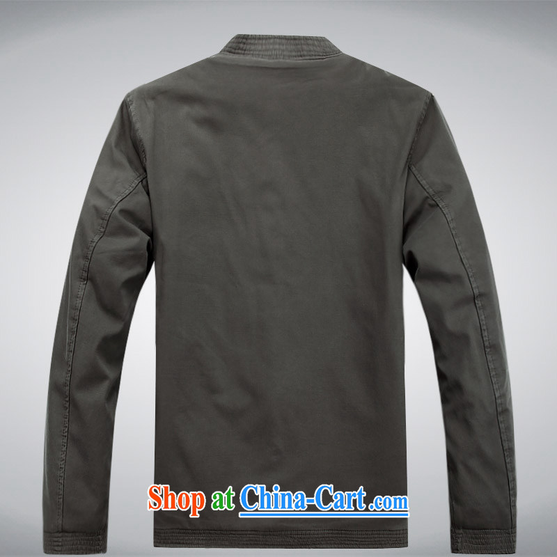 The chestnut mouse new spring middle-aged and older persons with short and long-sleeved jacket cotton casual jacket and smock-han-XXXL light gray, the chestnut mouse (JINLISHU), shopping on the Internet