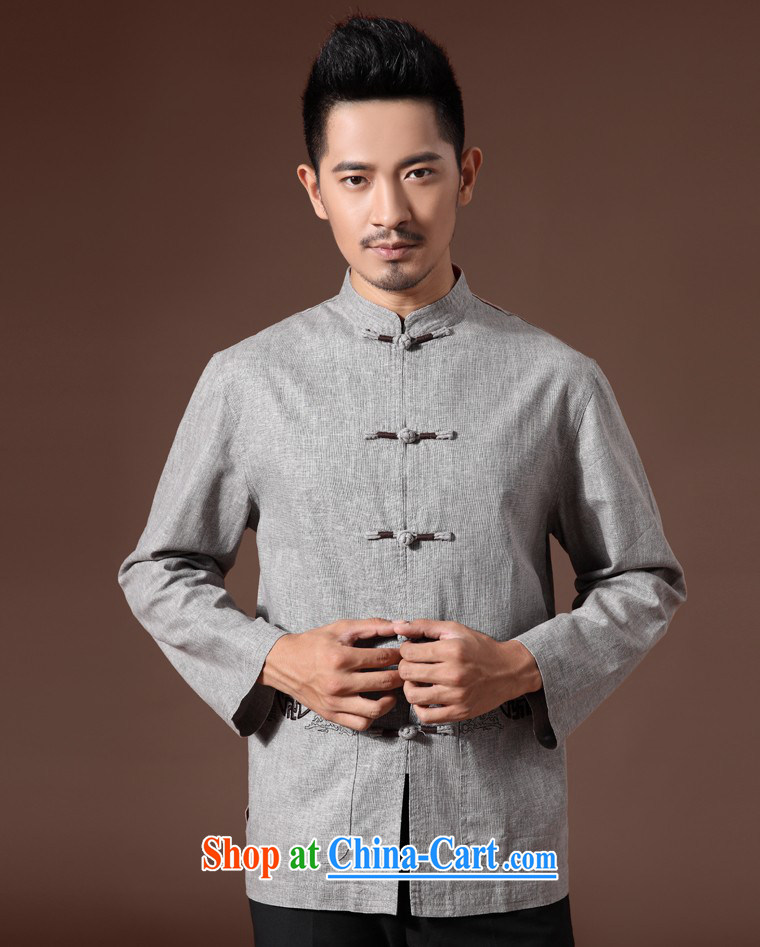 Luxury, upscale linen men's short-sleeved T-shirt summer Chinese leisure large, male retro cotton the Chinese China wind Han-Manual-tie summer leisure beige XL pictures, price, brand platters! Elections are good character, the national distribution, so why buy now enjoy more preferential! Health