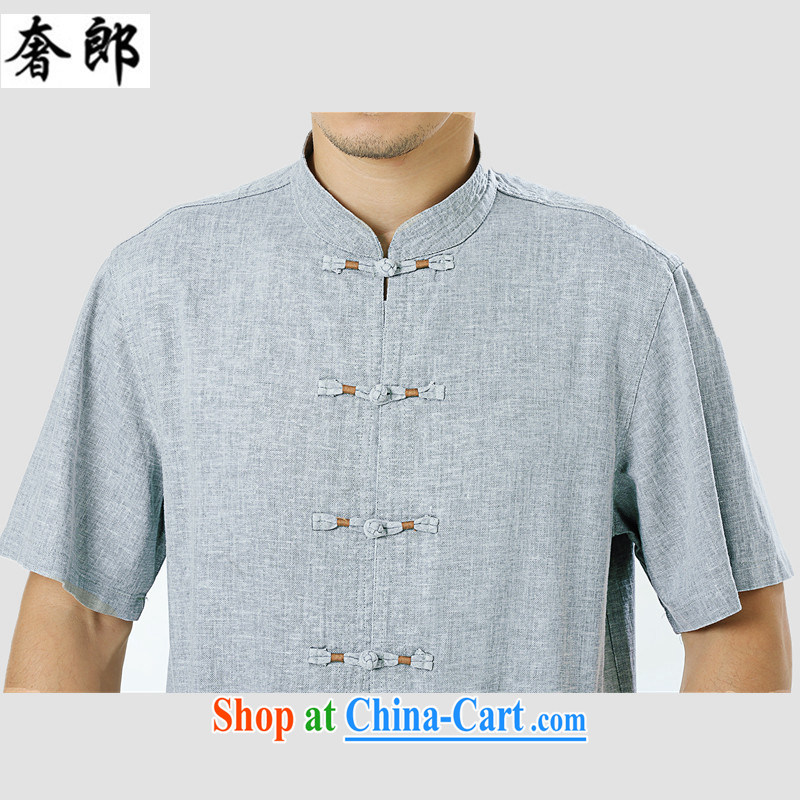 extravagance, luxury linen men's short-sleeved T-shirt summer Chinese leisure large, male retro cotton the Chinese China wind Han-Manual-tie summer leisure beige XL, extravagance, and shopping on the Internet