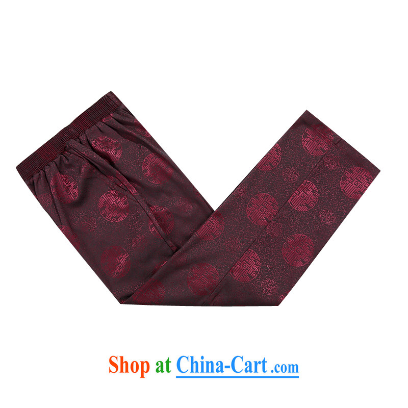 The chestnut Mouse middle-aged and older Chinese style men's short pants Chinese Elasticated waist trousers older persons has been and cotton men's trousers red 1904 XL, the chestnut mouse (JINLISHU), shopping on the Internet