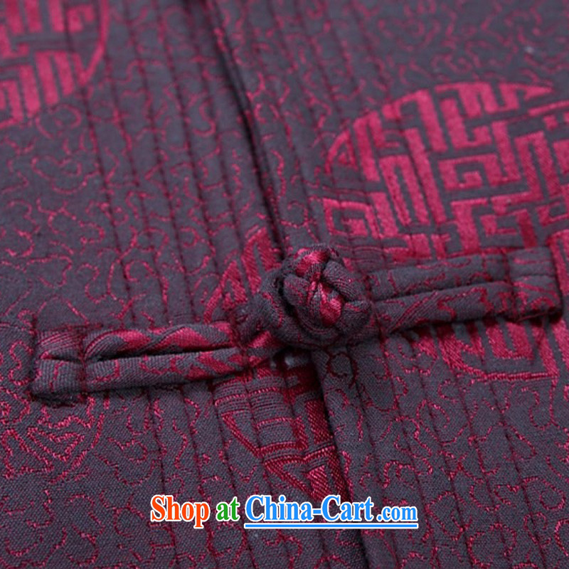 The poppy in the older Chinese T-shirt long-sleeved Chinese Han-Yau Ma Tei Cotton Men's Chinese leisure father with brown XXXL, the chestnut mouse (JINLISHU), shopping on the Internet