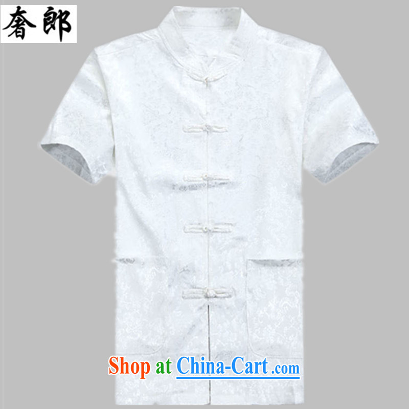 extravagance, short-sleeve Dragons in gifts older Chinese Chinese dragon stamp hand-tie retro the noble and stylish older load, served up for the charge-back Tai Chi uniform white package 170_XL