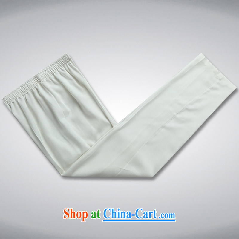 Older people in the short term with a short-sleeved Kit cotton linens home leisure father replace summer Chinese Tang load package father's day gift Chinese style white XXXL, the child (MORE YI), online shopping
