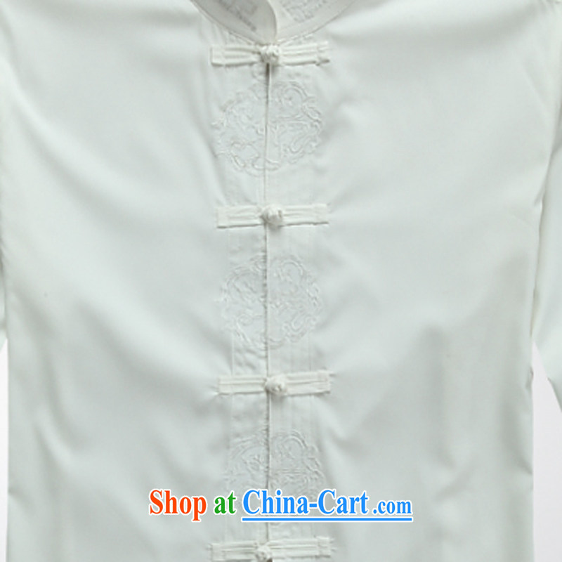 Summer new long-sleeved Tang in older men's exercise clothing Tai Chi uniform white XXXL, the child (MORE YI), shopping on the Internet