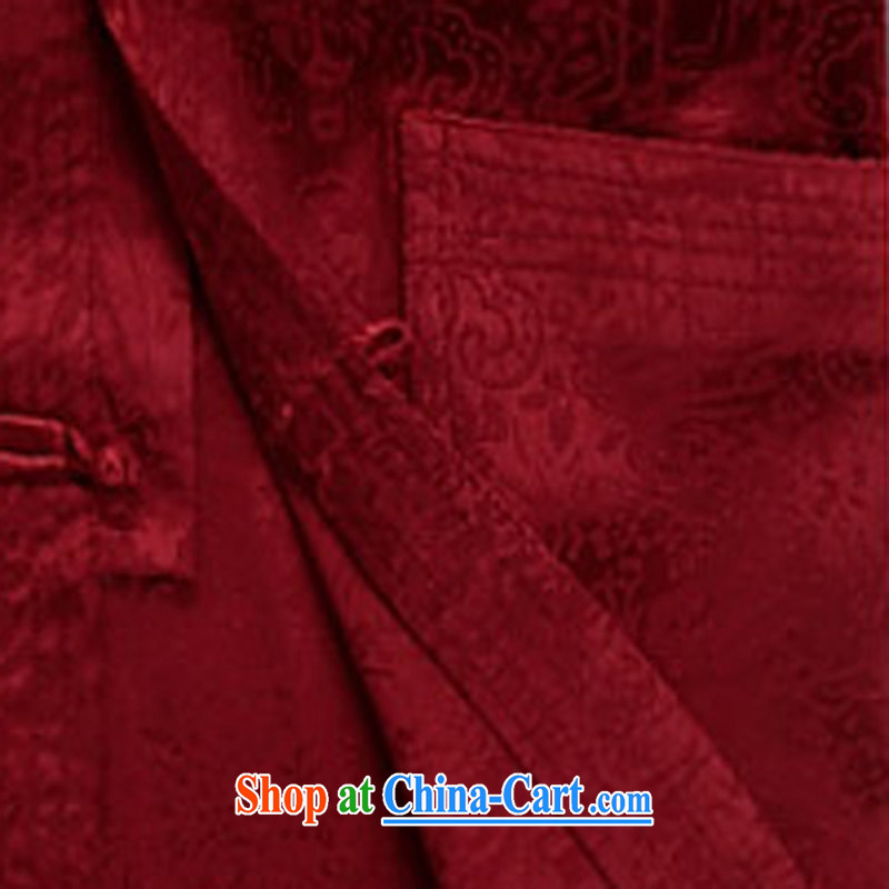 Chinese men and new short-sleeved Chinese men and elderly men leisure summer Chinese clothing elderly ethnic wind deep red XXXL, the child (MORE YI), and shopping on the Internet