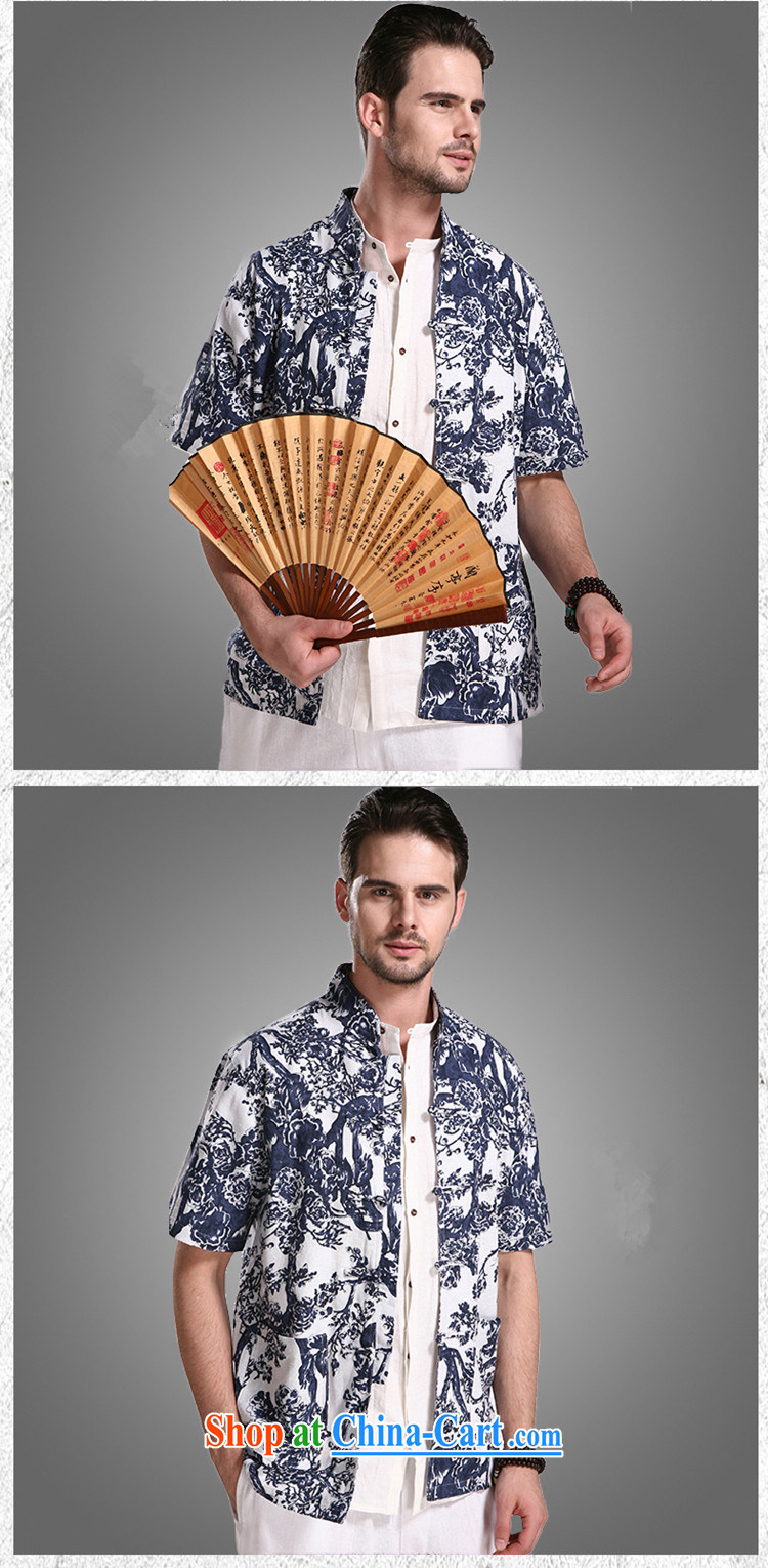 extravagant, colorful, for relaxing blue-and-white printing Chinese Chinese cotton Ma men T-shirt Ethnic Wind hand-tie Chinese Han-summer improved and relaxed 175 colorful pictures, price, brand platters! Elections are good character, the national distribution, so why buy now enjoy more preferential! Health