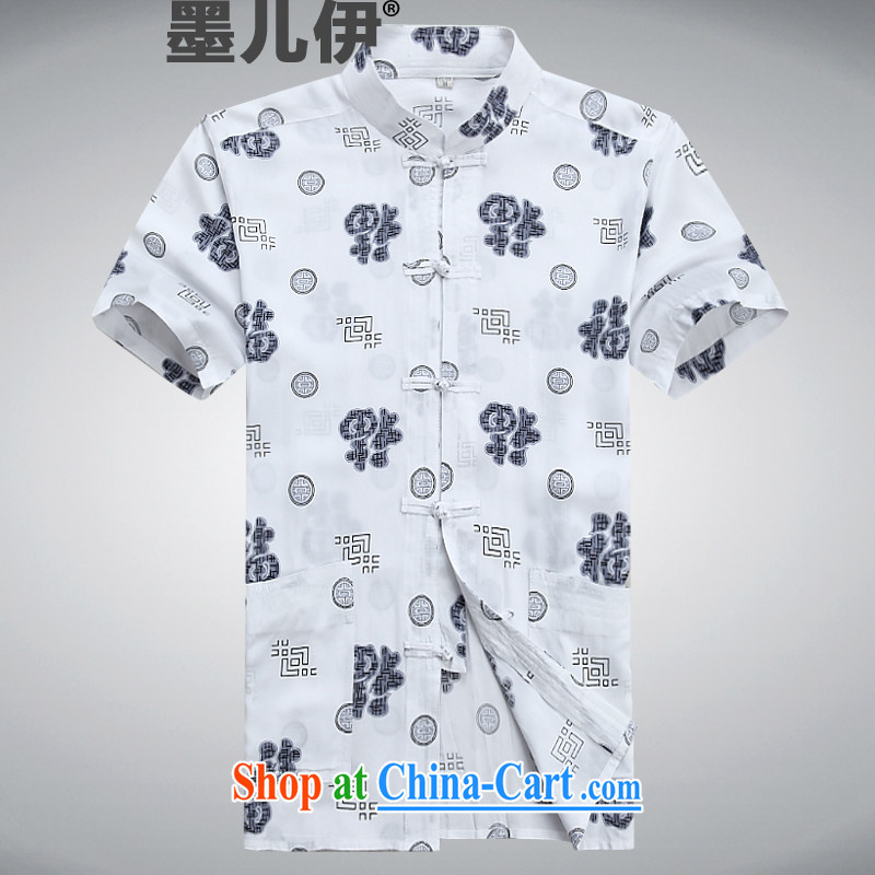 Mr Ronald ARCULLI replacing older persons in Tang replace short-sleeved cotton jogging with leisure Han-kung fu shirt white XXXL