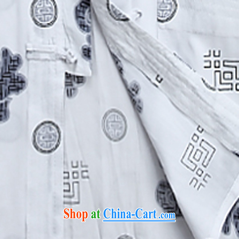 Mr Ronald ARCULLI replacing older persons in Tang with a short-sleeved cotton jogging with leisure Han-kung fu T-shirt white XXXL, the child (MORE YI), online shopping