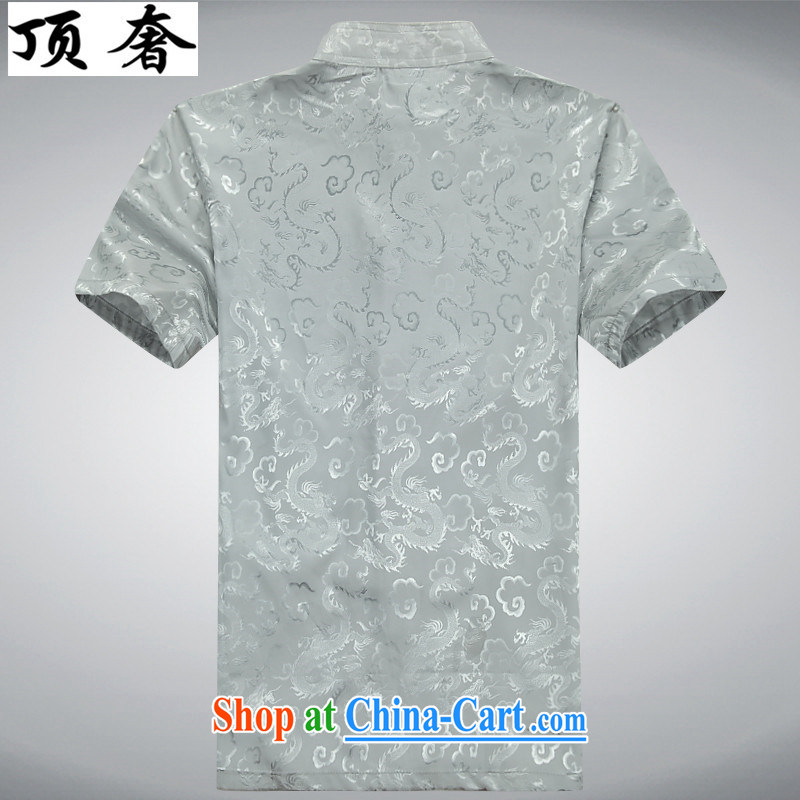 Top Luxury men Tang load package summer short-sleeved older people in his father's old loaded with clothes and grandfather Tang replace summer thin the code loose version men's T-shirt, silver package 190 with the top luxury, shopping on the Internet