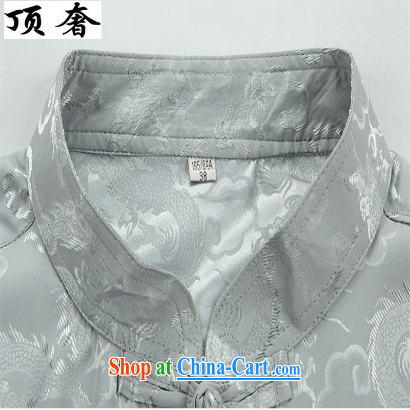 Top Luxury men Tang load package summer short-sleeved older people in his father's old loaded with clothes and grandfather Tang replace summer thin the code loose version men's T-shirt, silver package 190 with the top luxury, shopping on the Internet