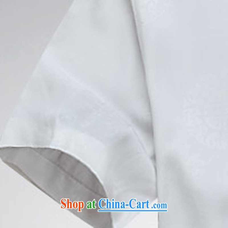 2015 new Chinese men, older cotton tang on short-sleeved men's father is white XXXL, the child (MORE YI), shopping on the Internet