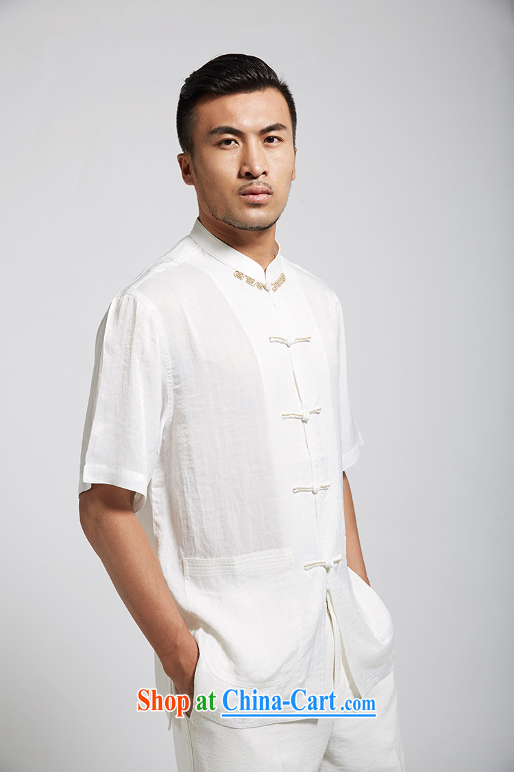 De-Tong Zhi, summer 2015 new polyester men's Chinese short-sleeve Chinese clothing white 4XL pictures, price, brand platters! Elections are good character, the national distribution, so why buy now enjoy more preferential! Health