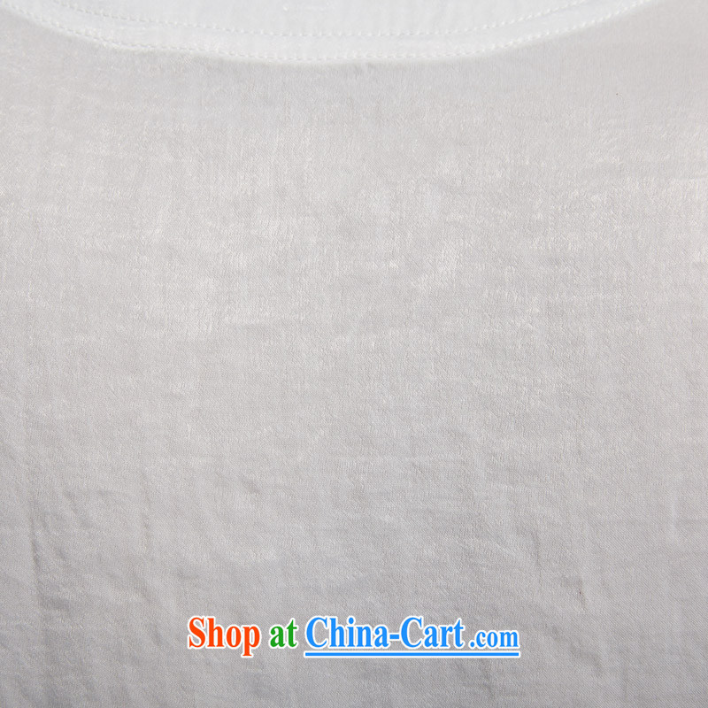 De-Tong Zhi, summer 2015 new polyester men's Chinese short-sleeved Chinese clothing white 4XL, de-tong, shopping on the Internet