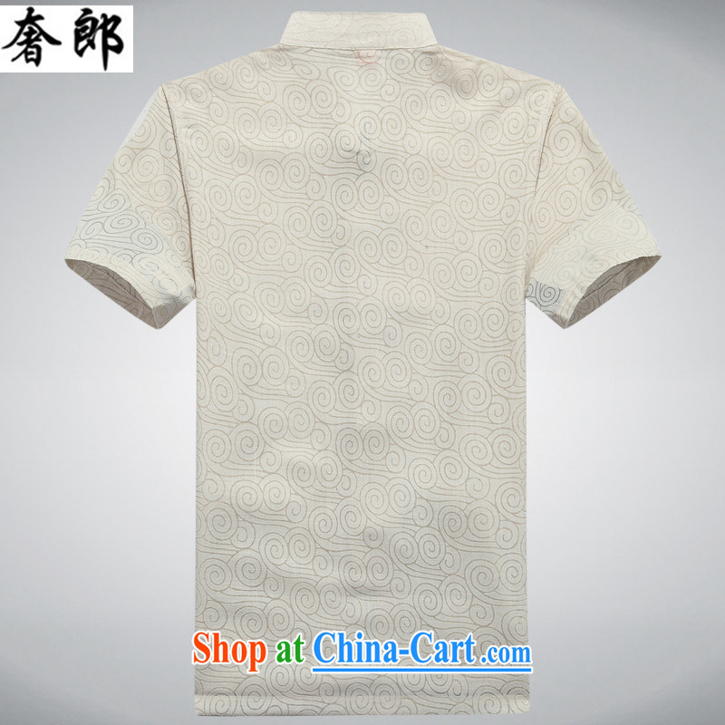 Luxury health New Products men's linen Chinese men and a short-sleeved, for summer wear cotton Ma T-shirt men and Chinese Han-men and national costumes China wind, elderly father T-shirt with white XXXL, extravagance, and shopping on the Internet