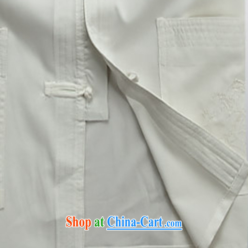 Summer men's Chinese short-sleeved T-shirt, elderly Chinese men and Chinese casual dress men and white XXXL, the child (MORE YI), shopping on the Internet