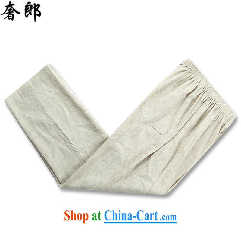 Luxury health summer men's Chinese older people in male-tang with long-sleeved T-shirt and pants father with Chinese Tang replace manually the buckle clothing China wind Han-tai chi clothing beige kit S, extravagance, and shopping on the Internet