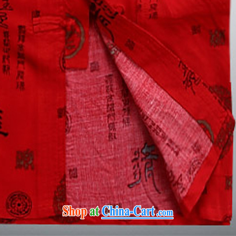 2015 spring and summer new Chinese, in older cotton linen Chinese T-shirt Han-serving Nepal summer red XXXL, the child (MORE YI), shopping on the Internet