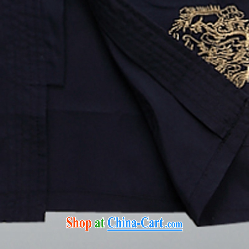 2015 new summer, and Tang with Sauna silk shirt China wind silk Dragon tattoo embroidery shirt short-sleeve and collar black XXXL, the child (MORE YI), and, on-line shopping
