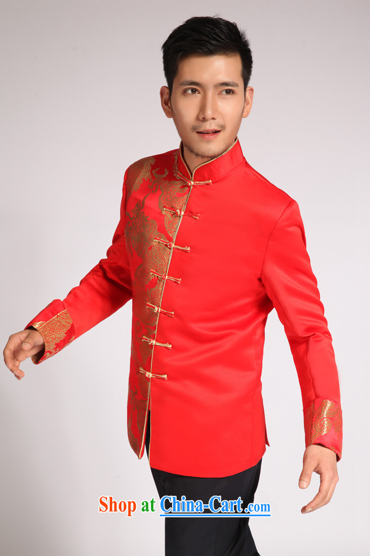 Su-wo family men and replacing the groom Chinese Chinese wedding dress Soo-wo service men and the groom loaded men costumes dress-soo and the suit, T-shirt large red M pictures, price, brand platters! Elections are good character, the national distribution, so why buy now enjoy more preferential! Health