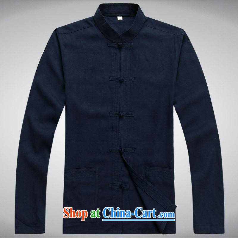 100 brigade BaiLv summer stylish thin, for comfortable long-sleeved tray snap Leisure package deep blue XXXL