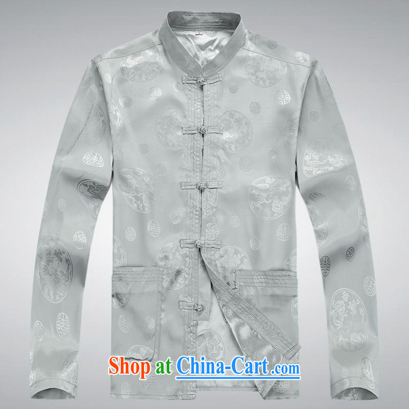 100 brigade BaiLv summer stylish thin, for comfortable long-sleeved tray snap Leisure package light gray XXXL