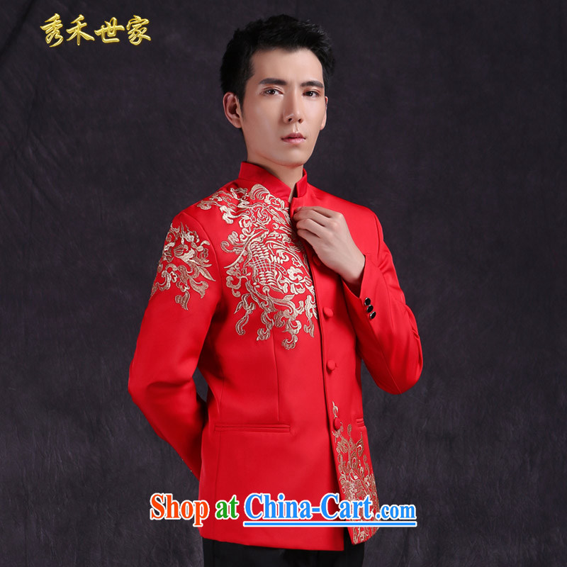 Cyd Ho Sau-wo saga men's Chinese wedding groom's long-sleeved Sau Wo service men Chinese Generalissimo red wedding dress costumes hi new large red M, Su-wo saga, and, on-line shopping