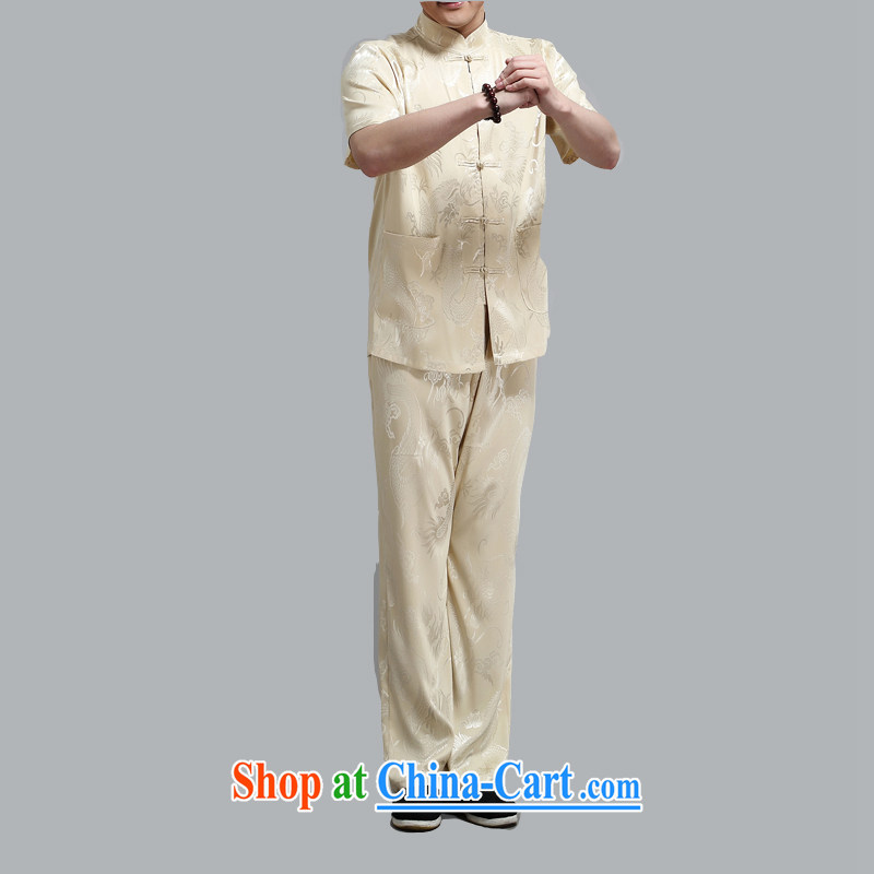 The chestnut mouse summer Chinese men's short-sleeved Tang load package the fat increase, served in older people's congress, dress gold 4 XL, the chestnut mouse (JINLISHU), shopping on the Internet