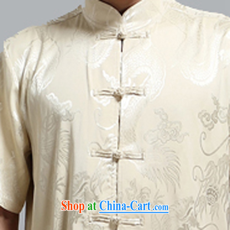 The chestnut mouse summer Chinese men's short-sleeved Tang load package the fat increase, served in older people's congress, dress gold 4 XL, the chestnut mouse (JINLISHU), shopping on the Internet