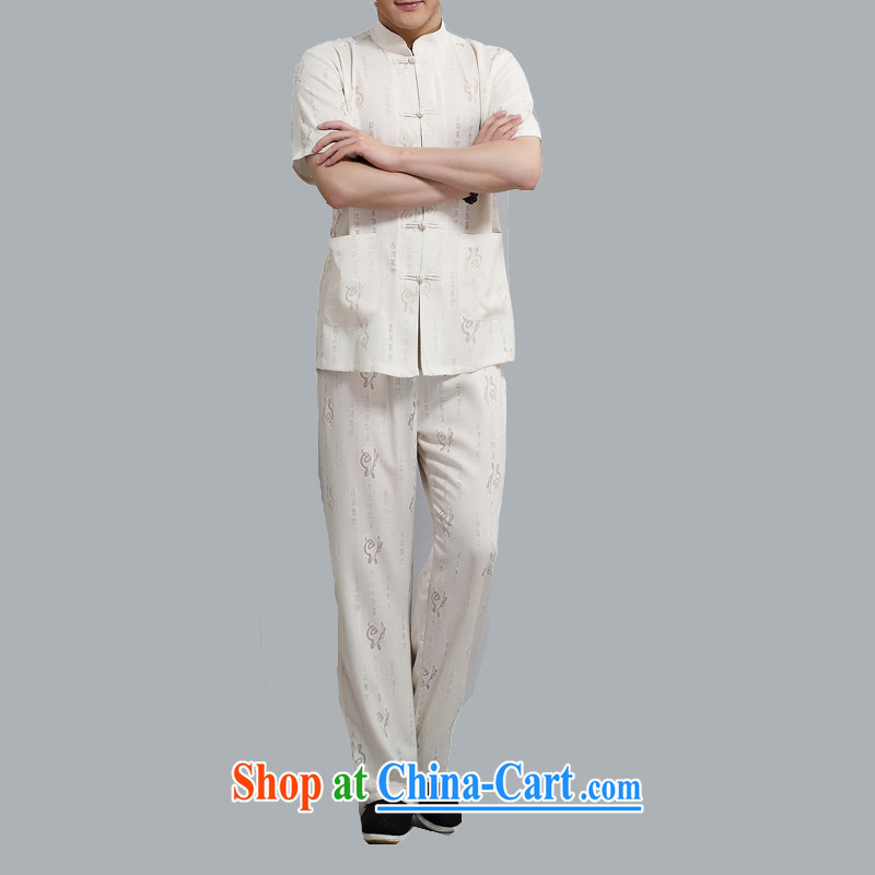 The poppy in the older Chinese package men's T-shirt Dad replace Tang replace older persons short-sleeve kit, beige 4XL, the chestnut mouse (JINLISHU), and, on-line shopping
