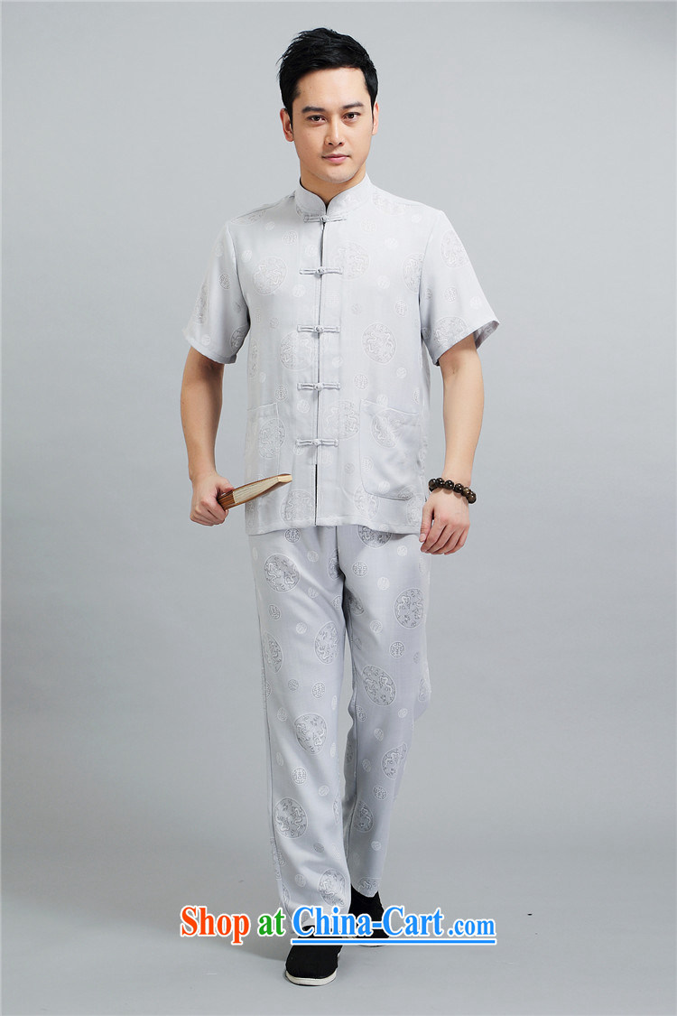 The chestnut mouse summer high men's Chinese short-sleeve kit Chinese leisure National wind in older Han-Chinese White 4XL pictures, price, brand platters! Elections are good character, the national distribution, so why buy now enjoy more preferential! Health