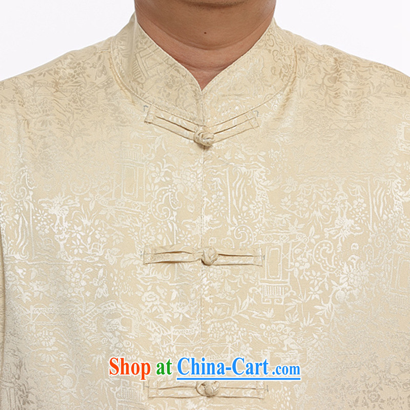 Vladimir Putin in the older men and the spring and summer national costumes Chinese short-sleeved loose Chinese men's short-sleeve kit Dad loaded blue XXXL, Beijing (JOE OOH), shopping on the Internet