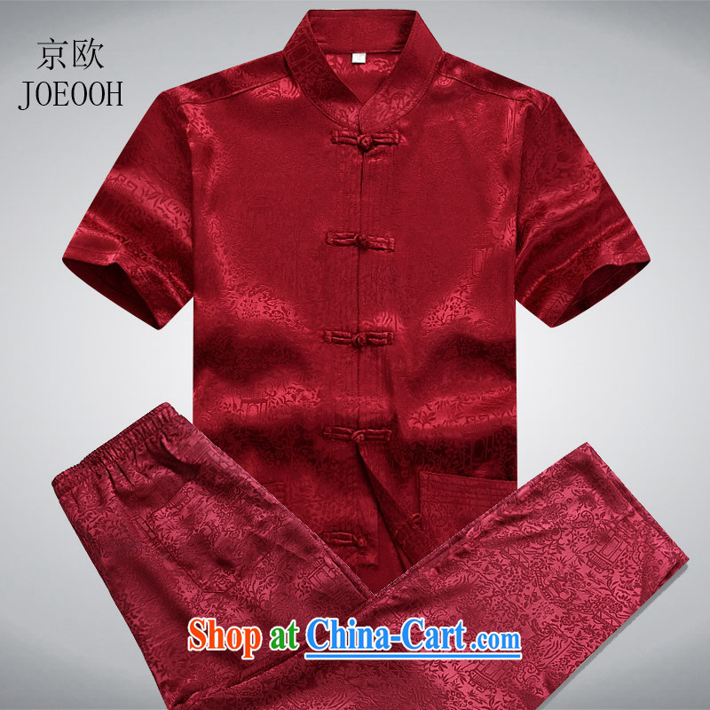 Europe's new men's Chinese short sleeve with the River During the Qingming Festival Chinese men's shirts summer China wind clothing men and red kit XXXL/190, Beijing (JOE OOH), online shopping
