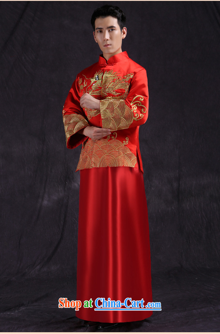 Su-wo family Chinese wedding clothes Chinese Han-costumed show reel service men's wedding dress red groom eschewed serving Chinese red M pictures, price, brand platters! Elections are good character, the national distribution, so why buy now enjoy more preferential! Health