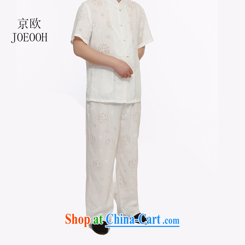 Vladimir Putin in Europe older summer With Grandpa short sleeve large, Chinese men and set the dragon figure cotton the half sleeve Tang replace linen package white XXXL, Beijing (JOE OOH), shopping on the Internet