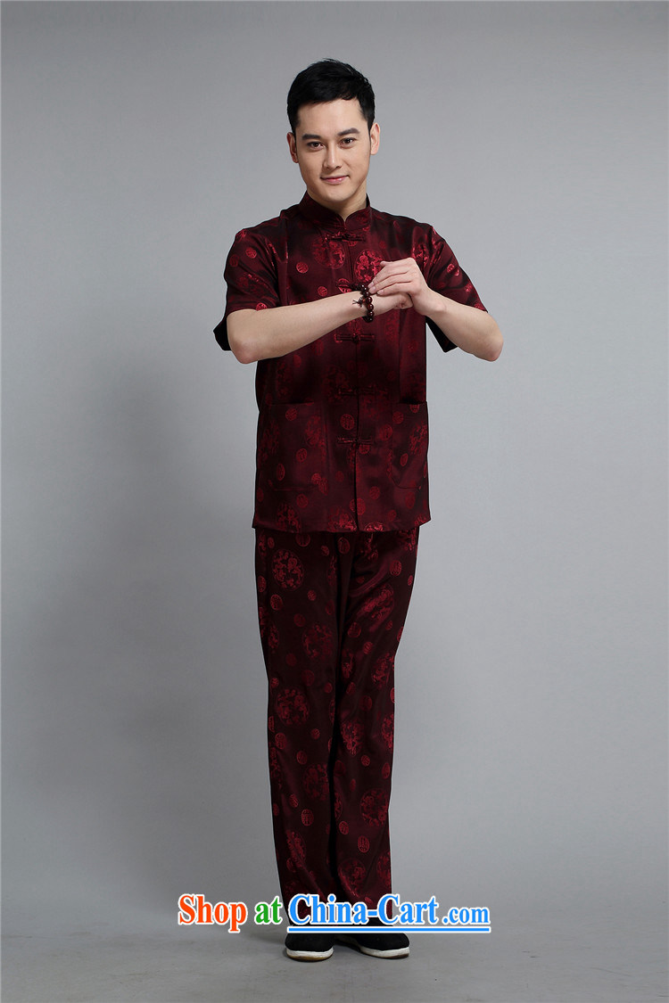 Europe's new products men's short-sleeved Tang package installed in leisure older male national round Kowloon, for maroon 4 XL/190 pictures, price, brand platters! Elections are good character, the national distribution, so why buy now enjoy more preferential! Health
