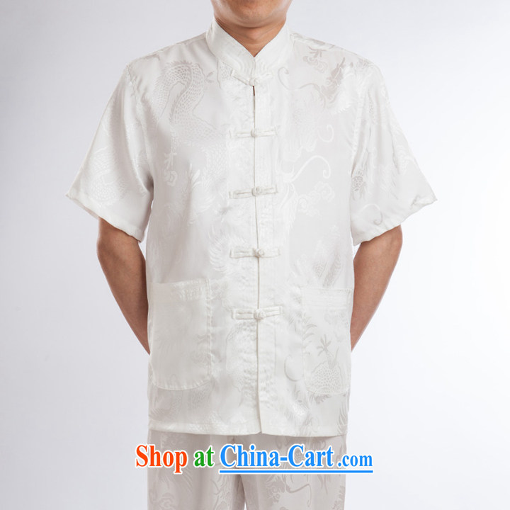2015 spring and summer men Tang with short-sleeved T-shirt, elderly Chinese men and ethnic clothing beige A 190 pictures, price, brand platters! Elections are good character, the national distribution, so why buy now enjoy more preferential! Health