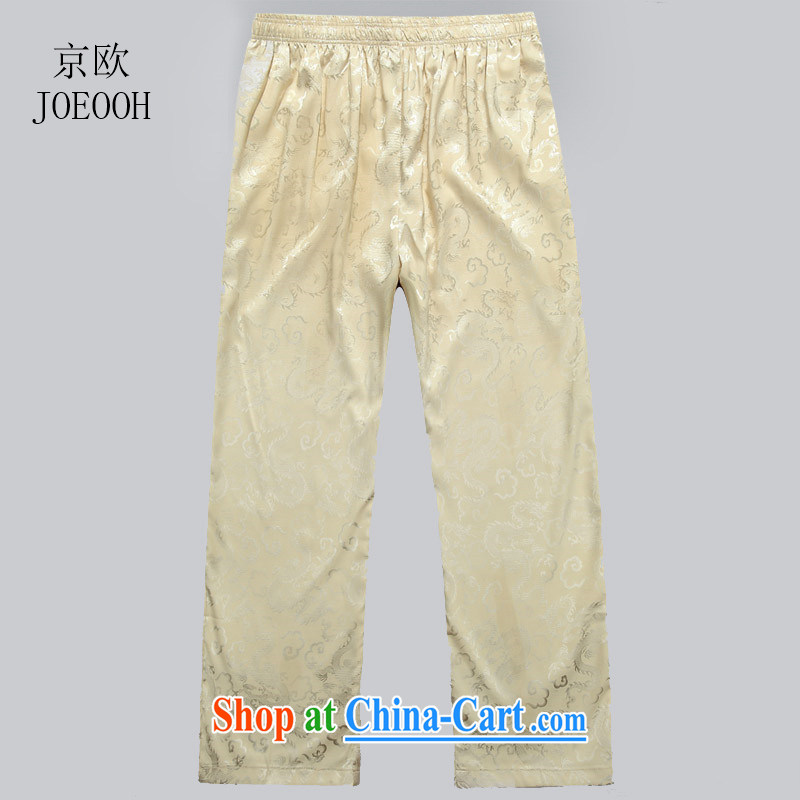 Beijing and the Chinese wind Chinese leisure long pants, old Elastic waist high Tai Chi kung fu trousers and cream XL, Beijing (JOE OOH), shopping on the Internet