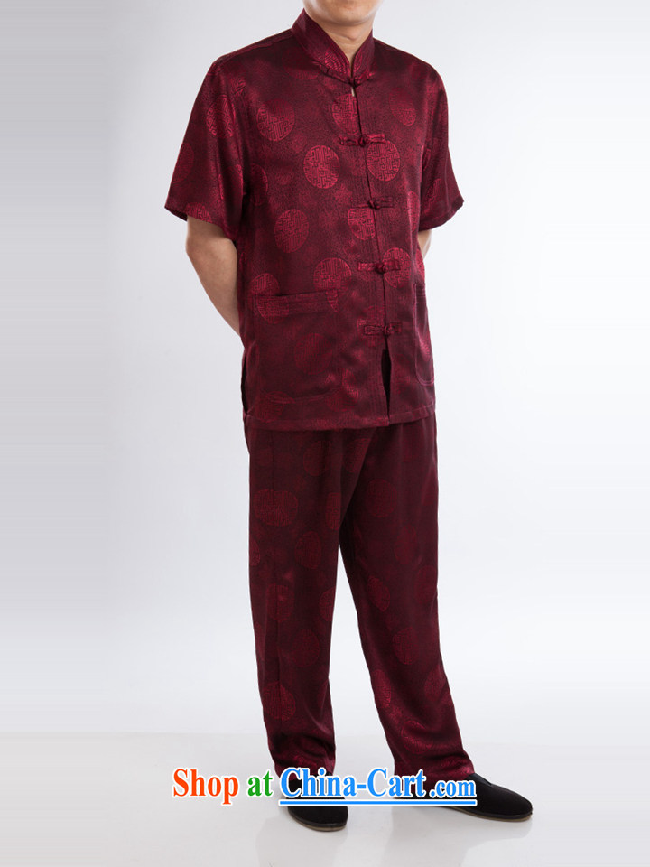 Men's Chinese summer, older Chinese shirt silk short-sleeved-tie, collar red a 195 pictures, price, brand platters! Elections are good character, the national distribution, so why buy now enjoy more preferential! Health