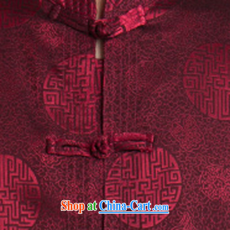 Men's Chinese summer, older Chinese shirt silk short-sleeved-tie, collar red a 195, concentric, and shopping on the Internet