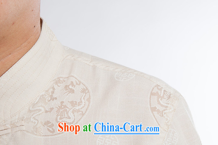 Linen men's Chinese package China wind short-sleeved shirts and trousers summer manual tray snap-up collar antique Chinese ethnic clothing beige a 195 pictures, price, brand platters! Elections are good character, the national distribution, so why buy now enjoy more preferential! Health