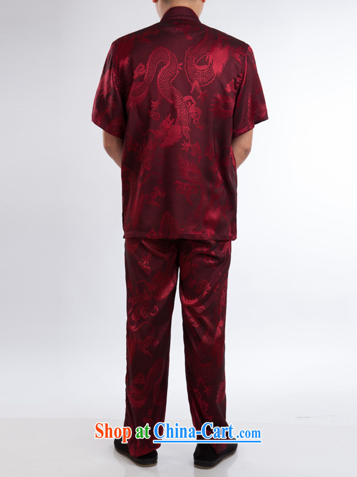 2015 spring and summer China wind men's T-shirt with short sleeves, elderly Chinese men and silk dress Chinese Tai Chi kung fu T-shirt jacket red a 195 pictures, price, brand platters! Elections are good character, the national distribution, so why buy now enjoy more preferential! Health