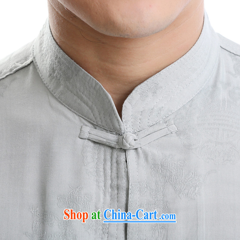 The new Chinese wind-tie, for Chinese short-sleeve cotton T-shirt gray a 195, the child (MORE YI), shopping on the Internet