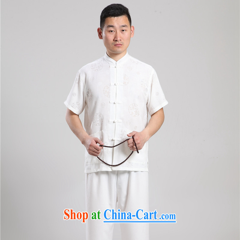 Yi Neighborhoods once and for all in an older persons summer men's short-sleeved cotton the Chinese men's short-sleeved, served short-sleeved Tang on the code 07 - Tang replace circle white 42, Yi neighborhoods once and for all, and shopping on the Intern