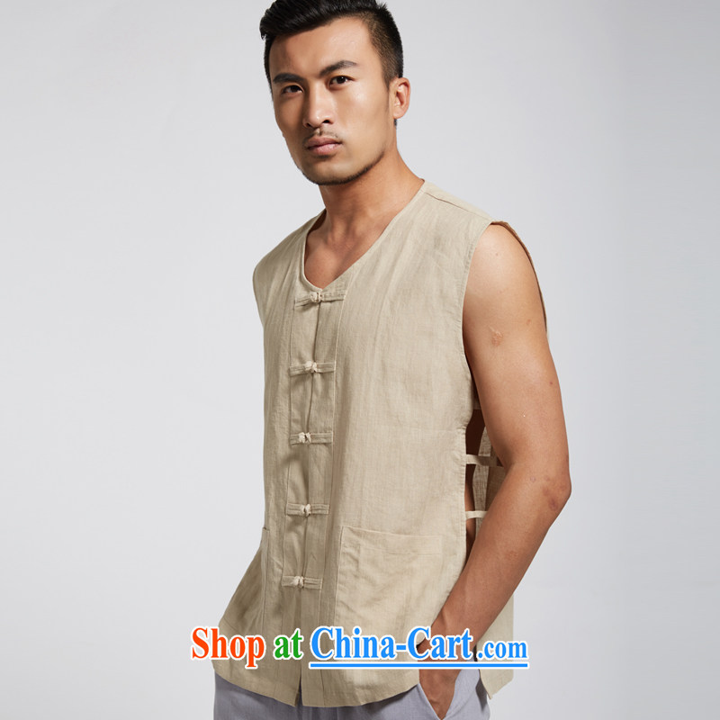 De-tong, the Summer 2015 new cotton T-shirts Chinese Khan eschewed vest Park for the elderly, a T-shirt yellow 4 XL, wind, and shopping on the Internet