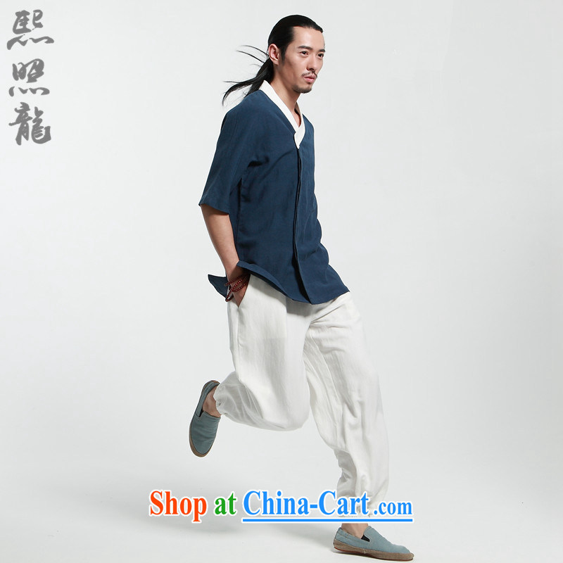XZAOLONG/Hee-snapshot, Han-men in Loose Cuff, for improved Han-Chinese clothing Zen tea service blue M, Hee-snapshot lung (XZAOLONG), shopping on the Internet
