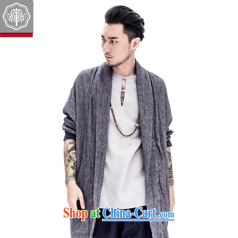 To tree men and Han-improved Chinese men's long-sleeved jacket cotton the male Chinese original spring and summer male Chinese wind stone gray color 180/XL, tree (EYENSREE), shopping on the Internet